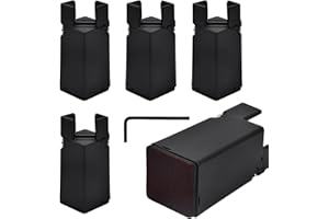 Jinlaili 4 STK 10cm Betterhöhung mit Schraubklemme, Möbelerhöher Verstellbar, Betterhöher Tischerhöher Stuhlerhöher Sofaerhöher Schwarz, Möbelerhöhung für Sofa Schrank Bett (22~42 mm)