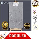 UKAB DEKOR Kendinden Yapışkanlı Esnek K&ouml;p&uuml;k Beyaz Pvc Mermer Panel 60x30 cm Banyo WC Mutfak Gri 30 x 60