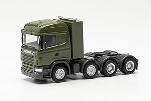 Herpa truck model Scania R09 Highline heavy-duty tractor unit 4-axle "Bundeswehr", on a scale of 1:87, plastic miniature, made in Germany, model building, collectors edition