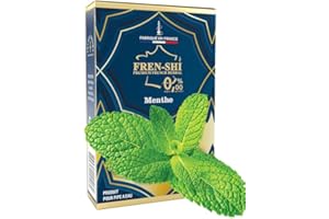 FREN-SHI Frenshi - Paquet 50 G - Menthe/Mint - Goût Chicha (Sans Ta.b-ac, Sans Ni.cot-ine) Saveur shisha, Arome hookah. Made in France