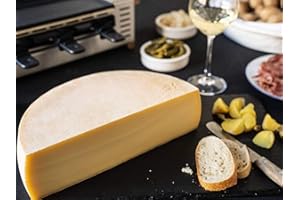 ‎FEINER KÄSE HEMMEN RACLETTE KÄSE : Schweizer Raclettekäse 'RACLETTE SWISS' als 1/2 (halber) Käse Laib 2,4 kg - VAKUUMVERPACKT - Laktosefrei - Vegetarisches Lab - Aus bester Sommermilch