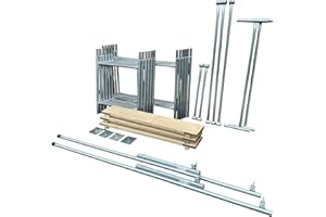 Toptower Scaffold Tower 6.3m (20'9" WH) DIY Galvanised Towers 4 x 2'6" Base Size (Basic Kit with Platform Boards & Stabilisers)