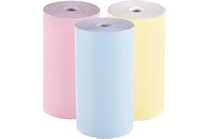 Bisofice Color Thermal Paper Roll, Peripage Paper, 57*30mm (2.17*1.18in) Bill Receipt Photo Paper Clear Printing for PeriPage A6 Pocket Thermal Printer for PAPERANG P1/P2 Mini Photo Printer, 3 Rolls