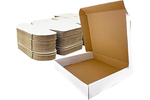 Giftgarden - Caja de cartón plegable (305 x 229 x 76 mm), Color Blanco, Cajitas de Carton Corrugado para Envíos, 20 Unidades