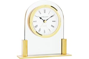 London Clock 17124 Glass Arch top mantel clock, 12.5 x 11.5 x 3.5cm