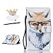 Produktbild Huawei Y5 Hülle, Huawei Y560 Schutzhülle Leder Hülle, Alfort 3 in 1 Flip Wallet Fashion Design Dual Use Falten Premium PU Leder Tasche Case Cover Folio Mappen Kasten Abdeckung für Huawei Y5 / Huawei Y560 4.5" Smartphone Funktion Unterstützte Telefone mit Fuchs ( Weiß ) + Netter Staub Stecker + Alfort Schwarz Stylus Pen