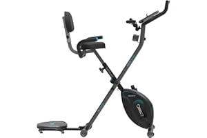 Cecotec Bicicleta Estática Plegable con Respaldo con Volante de Inercia 3 Kg X-Bike 3000 Neo Pro, Pantalla LCD, Resistencia Magnética Variable, Sillín Confort y Agarres, Soporte para Tablet y Ruedas