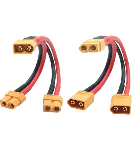 QIANRENON XT60, connettore di montaggio fisso, cavo corto, 14 AWG 25 A, placcato oro XT60E-F femmina su XT60, cavo di montaggio estensore, copertura antipolvere, per batterie RC modello Li FPV, 30 cm