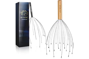 NICEMOVIC Scalp Massager with 20 Prong, Wooden Handheld Head Massager Scratcher Tingler Tools, Hair Claw Scalp Scratcher for Deep Relaxation and Stress Relief