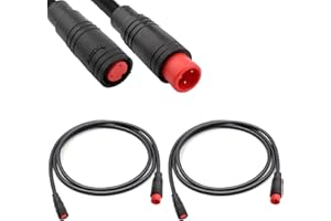 RUNCCI-YUN Câble d'extension 2-6Pin ebike Femelle et mâle Câble de vélo électrique Connecteur étanche 2pin pour éclairage/accélérateur/Frein de vélo électrique