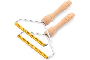 DNAZYRETY 2PCS Pet Hair Remover Lint Remover Roller Carpet Scraper Cleaner Pro Wooden Handle For Clothes Carpet Cat Dog Hair Fuzz