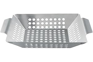 emperoch Vegetable Basket - Stainless Steel Baking Tray - Vegetable Basket, Fish Basket, BBQ Basket and Baking Tray for Your Cooking Needs