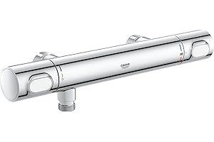 GROHE Robinet thermostatique douche Precision Flow, montage douche mural, indicateur de température, filtres intégrés, chromé, 34799000 (Import Allemagne)