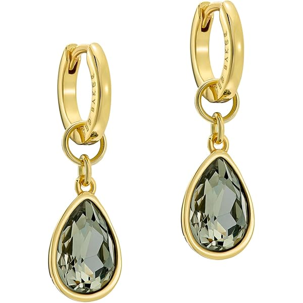 Aretes En Acabado Dorado Con Gota Facetada De Piedra Natural 0nix