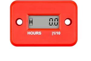 RileyFine Digitaler Induktiver Betriebsstundenzähler für Kleiner Gasmotor Rasenmäher Kettensäge Motorrad Schifffahrt Boot Kompressor Außenbordmotor Schneefräse ATV Druck Waschmaschine (red)