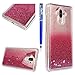 Produktbild FESELE Hardcase Schutzhülle für [Huawei Mate 9] Clear Kristall Flüssigkeit Bling Shiny Glitzer Fließen Flüssig Schwimmend Sterne Stars Treibsand Durchsichtige Crystal Glänzend Flüssig Glitzer Hülle Case Tasche für Huawei Mate 9 + Blau Eingabestift Stylus Touch Pen-Sterne,Rosa
