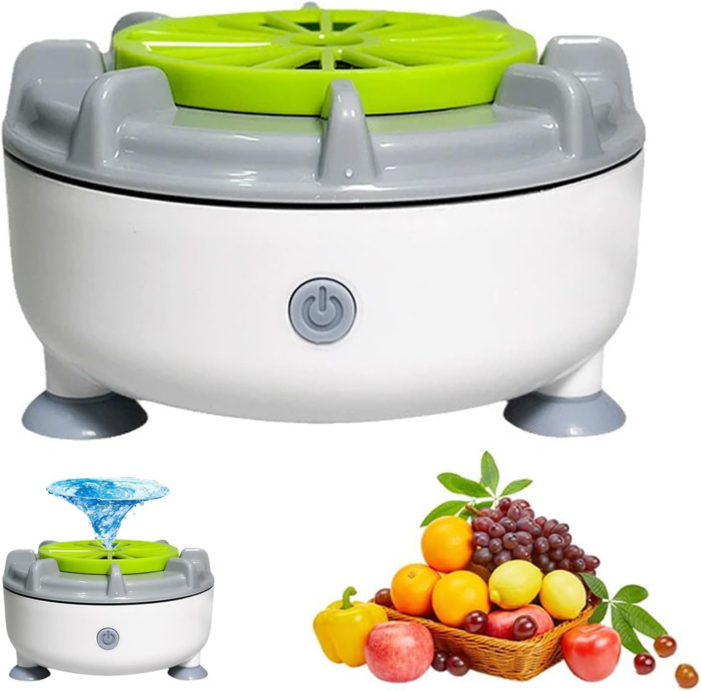 2026 Update Efficient Portable Fruit and Vegetable Washer, Rechargeable, Waterproof Automatic Cleaner with Swirl & Ultrasonic Tech for Fruits, Vegetables, Grains, Meat, Seafood, and Berries (USB)