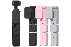 BRDRC Pocket 3 Silikonowe etui, ochronne etui ochronne na obiektyw, odporny na zarysowania, pokrowiec kompatybilny z akcesoriami DJI OSMO Pocket 3 Creator Combo (czarne)