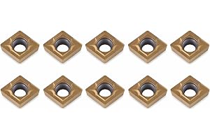 Carbide Turning Inserts 10Pcs Indexerbara Skärverktyg för Metallsläde ccmt060204 CNC-Skärblad Kompatibla med Standardhållare