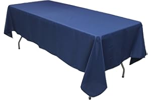 KaitatsuSen Oblong Rectangular Polyester Fabric Tablecloth, Navy Blue, 59x79-Inch(150x200cm)