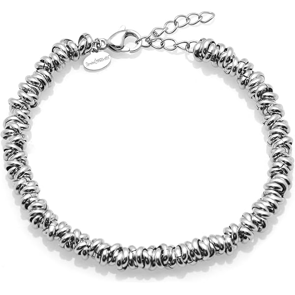 Bracciale rigido in acciaio color argento | Althea Silver