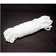 qixiang 30M White Nylon Rope 6MM Multi-functional Nylon Rope Cord Hanging String, Traction Tying Rope for Camping Outdoor Activities Garden Bundling Garage Clothesline (AB-00)