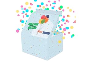 FETTIPOP Coffret Cadeau Explosion Confettis (Light-Blue), Surprise Boîte pour Elle et Lui, Fêtes, Anniversaires, Mariages, Événements, toute occasion 18,5 x 14 x 11 cm