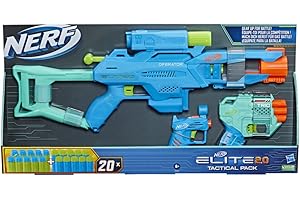 Pack Tactique de 3 Blasters Nerf Elite 2.0, Blasters Operator DB-2, Trio TD-3 et Ace SD-1, 20 fléchettes Nerf Elite