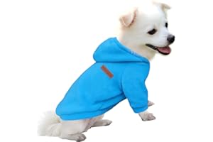 HuaLiSiJi Sudaderas Perros Pequeños Dog Hoodie Fleece Jumper Ropa Perro Pequeño,Cálido y Ligero, Textura Suave, Fácil de Usar y Color Brillante (Large, Azul)
