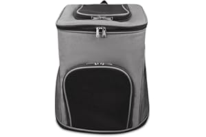 Galatée Katzen-Rucksackträger, Einstellbarer Hundebacker Mit Superlüftungstemontigem Design, Tragbare Hunde Transportieren Rucksack Für Reisen, Wandern Und Radfahren, Außengebrauch(XL, Grau)