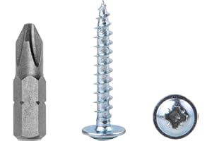 MARCOPOL Lot de 450 vis à bois en acier zingué 4,0 x 25 mm, vis en métal, tête bombée modifiée, auto-taraudeuse (450, 4,0 x 25 mm)