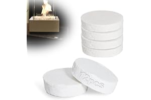 KINETOX Keramikfasermatte 12 Stück Keramikwolle für Bioethanol 85 x 85 x 25mm Ethanol Ceramic Wool Keramikschwamm für Bioethanol Kamin Tischkamin Ethanol Brennwatte Tischkamin Indoor Kamin