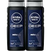 NIVEA MEN Deep Dimension Duş Jeli 500ml x2 Adet, V&uuml;cut, Sa&ccedil; ve Y&uuml;z i&ccedil;in, &Ccedil;ekici Koku, 3'&uuml; 1 Arada Komple Bakım, Avantajlı Pak