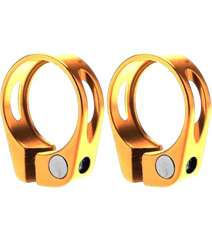 Collier De Serrage Rapide Doré Pour Tige De Selle 34.9 Mm – Alliage Aluminium 7075 CNC, Style Premium Pour VTT Et Vélo De Route