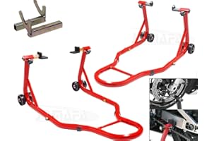 JOMAFA Juego de caballetes de motocicleta delantero y trasero, 340kg + ADAPTADOR DIABOLO