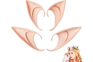 Mupkvy Elf Ears, 2 Pairs Fairy Ears Latex Elf Ears Soft Pointed Ears Goblin Ears for Halloween Christmas Cosplay Costume Party Live Broadcast Props Anime Dress Up Accessories, Masquerade Ball Elven