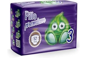 PILLO SRL Pillo Premium Midi, Taglia 3 (4-9 Kg), 52 Pannolini