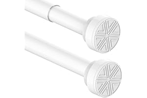 AIITOMG 1 barra de cortina sin agujeros, extensible, sin agujeros, sin óxido, para armario, baño, ventana, puertas, color blanco, 60-85 cm