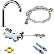 Valvola Acqua A Pedale Per Lavabo - In Ottone Cromato, Filettatura G1/2, Per Ospedali E Laboratori - Foto 3