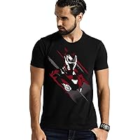 VIKCLIQUE Ironman Avengers Superheroes Printed Half Sleeve Round Neck Black T-Shirt for Men's/Boy's