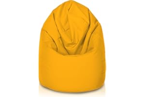 Bepouf - Pouf a Sacco Baby 55Øx95H cm 150L Poliestere Giallo Imbottito, Puffo per Sedersi Bambini - Pouf Poltrona Salotto e Camera da Letto Comodo e Lavabile - Poltrona Sacco Anallergica Impermeabile