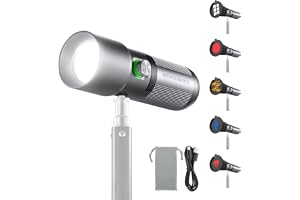 NEEWER Basics RGB Photography Flashlight, 4 Colors/20 GOBO Filters/CRI95+/7500mAh, 10W 6300K Portable LED Video Spotlight Patterned Ambient Aluminum Sunset Light for Recording Studio Lighting, FL10