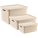 Smartware Set of 3 Stafi Box Latte with Lid (4.5-12-18 LT)