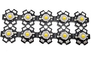 Vrabocry 10 Stück High Power LED Chip 3W Warmweiß 3000K-3500K (Eingang 600mA - 700mA/DC 3V - 3.4V/3 Watt) Superhelle Intensität SMD COB Licht Emitter Komponenten Diode Lampe Perlen DIY Beleuchtung