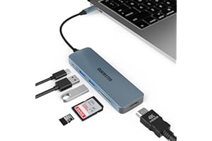 OBERSTER Hub USB C, 6 en 1 Adaptateur Multiport USB C avec Sortie HDMI 4K, 100W PD, 2 USB 3.0, SD/TF compatibles Ordinateur Portable, MacBook Pro/Air Surface Pro 8 et Autres Appareils de Type C