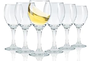 SOOPIISO Mini copas de vino con tallo, copas de vino cordial, copas de vino de Oporto, copas de limoncello, 5 onzas (juego de 6)