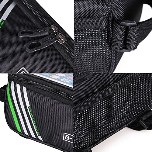 Fahrrad-Rahmentasche, FTUNG 5,7 Zoll Lenkertasche, Handytasche, Fahrradtasche und Handy-Halterung Oberrohrtasche für Android & Larger iPhone. ex. iPhone 7 & 7 Plus, Samsung Galaxy S7 & 7 edge , Google Nexus or Pixel series Smartphone - 5