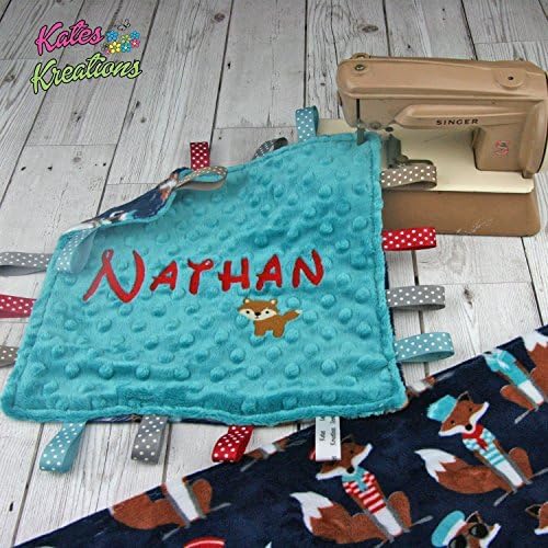 REDUCED - Sailor Fox Personalised Baby Plush Comforter Taggie Blanket