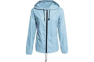 IQYU Giacca a vento leggera da donna, impermeabile, da donna, pieghevole, con cappuccio, a maniche lunghe, impermeabile, traspirante, antivento, da donna, per sport all'aria aperta, giacca softshell