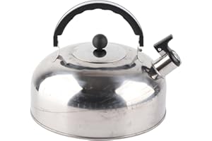 LENTLY 3L Stufa Top bollitore da tè,Bollitore da tè a Fischi INOX,Teiera per Acqua Calda Piano Cottura a Fischio Bollitore per il tè Riscaldamento Rapido Pulsanti One Touch(Argento)